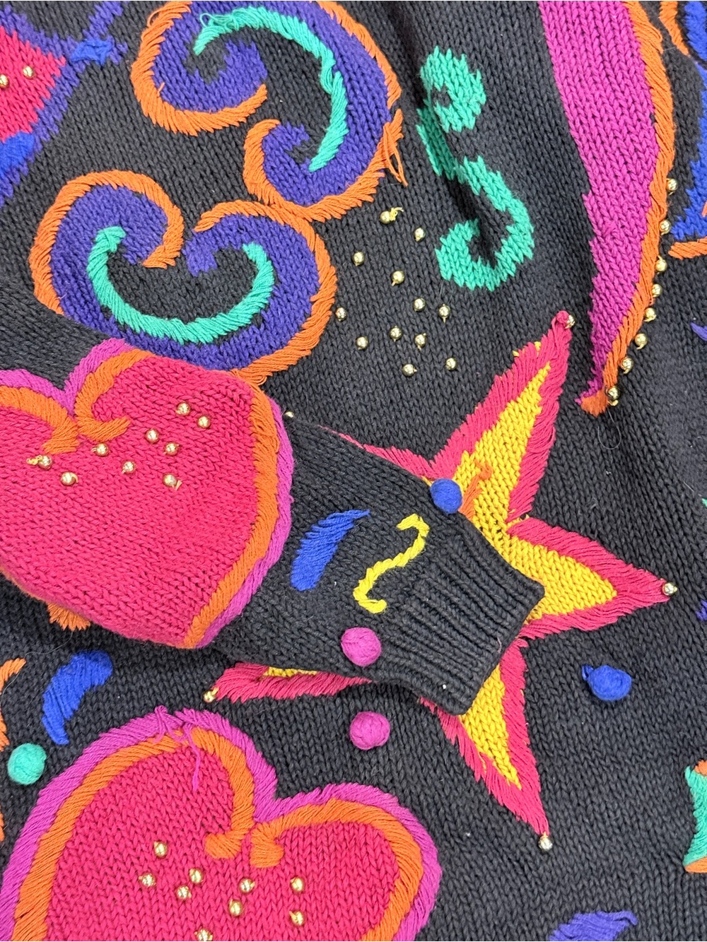 Vintage 80s Golden Girls Colorful Sweater 2X - Picture 2 of 5